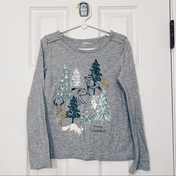 Gymboree Other - Gymboree Winter Animals Long Sleeve Top Gray 6